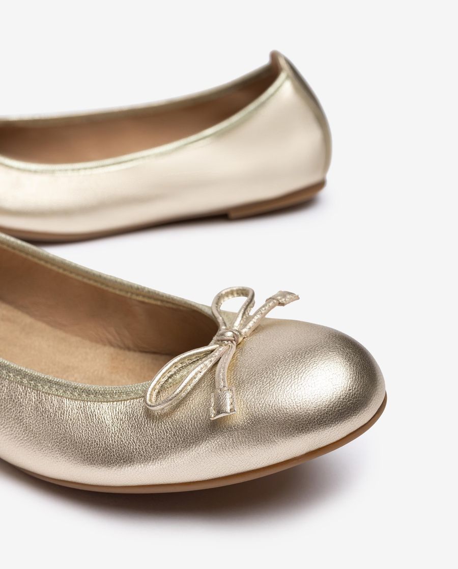Ballerines Unisa à bout rond pour femme - Doré