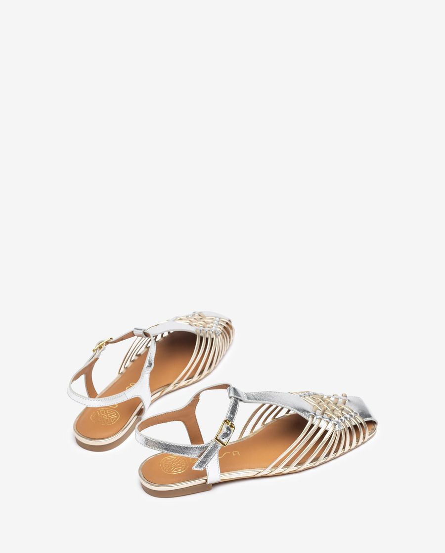 Sabots en cuir Unisa pour femme - Argenté/Platine