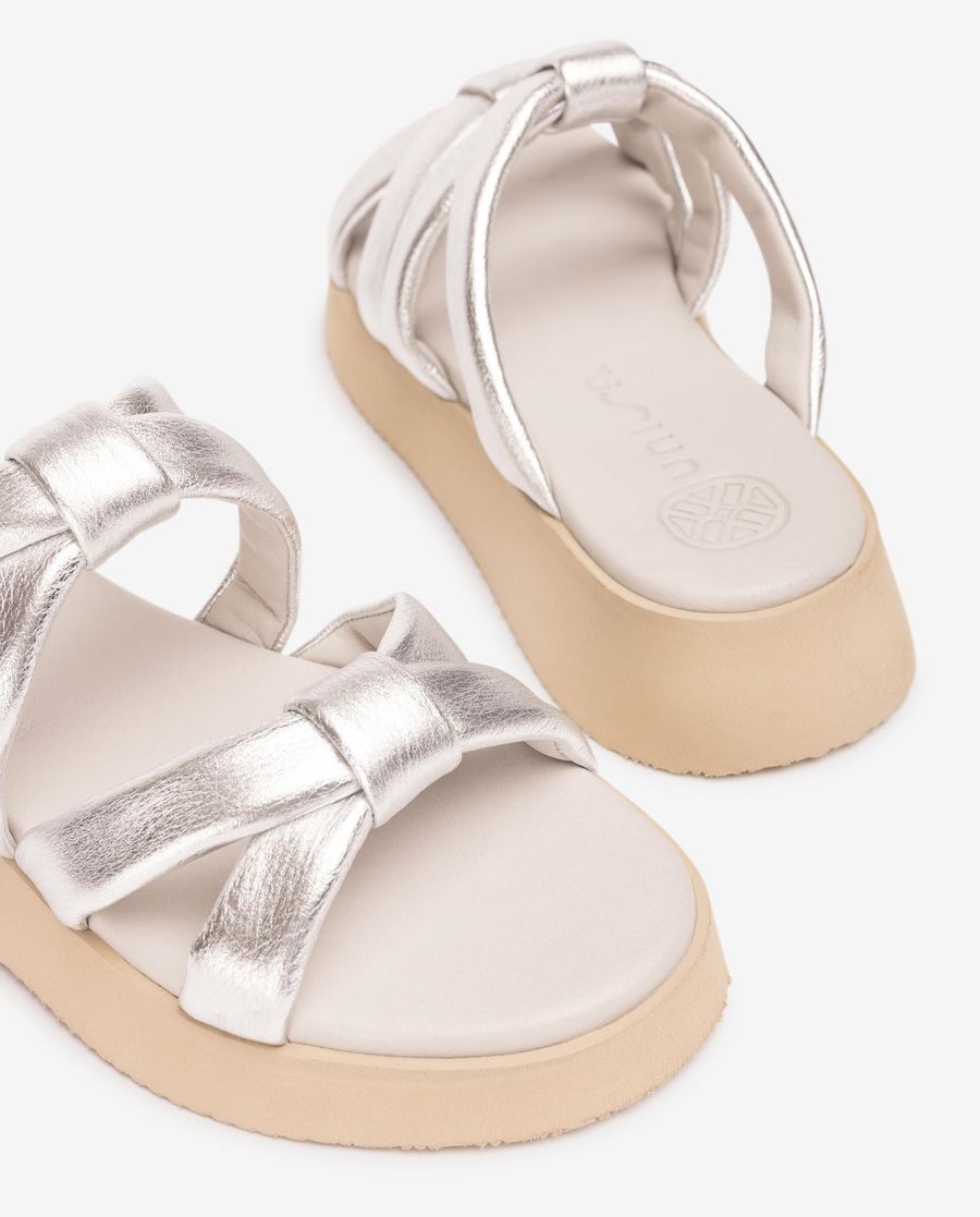 Sandales à brides rembourrées Unisa pour femme - Argent