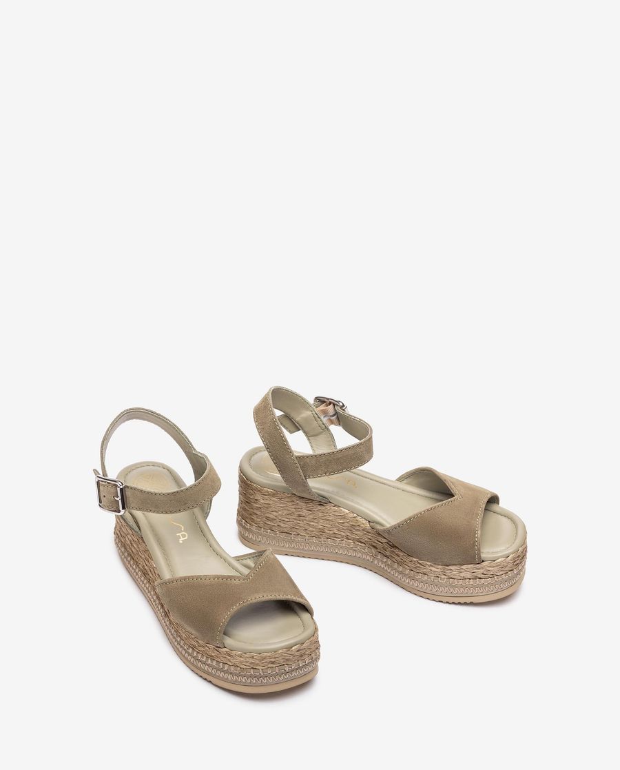 Sandales carrées avec détails pour femme - Vert