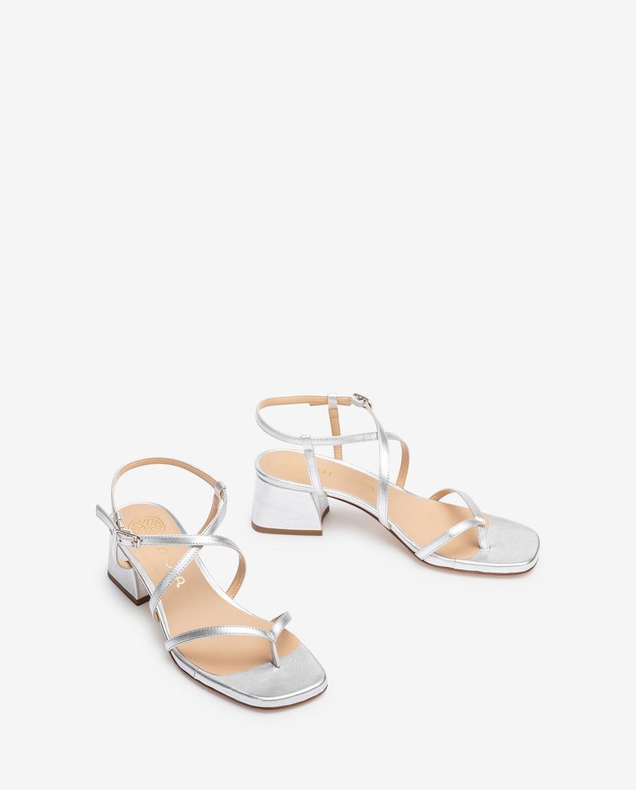 Sandales Unisa à talon large pour femme - Argent