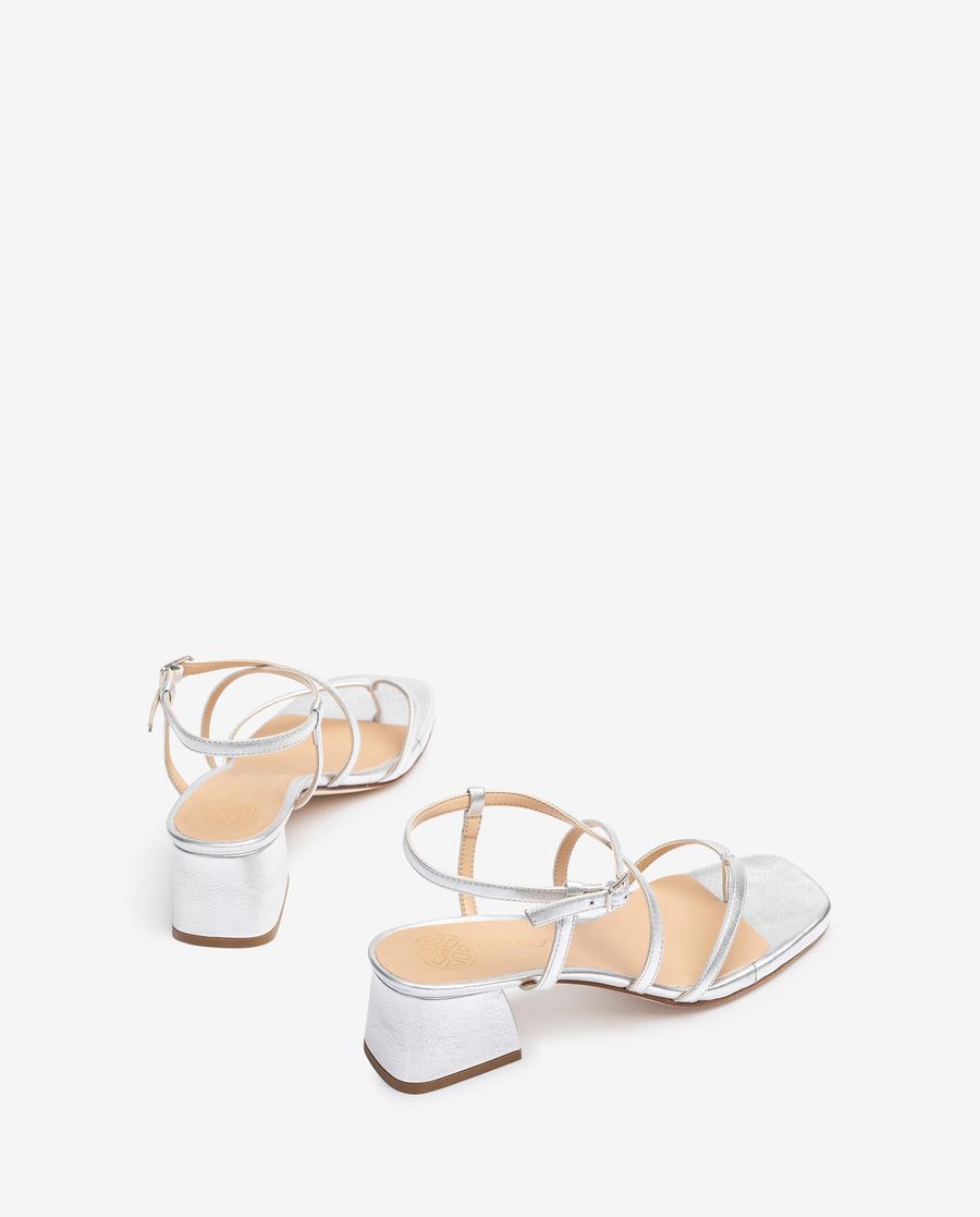 Sandales Unisa à talon large pour femme - Argent