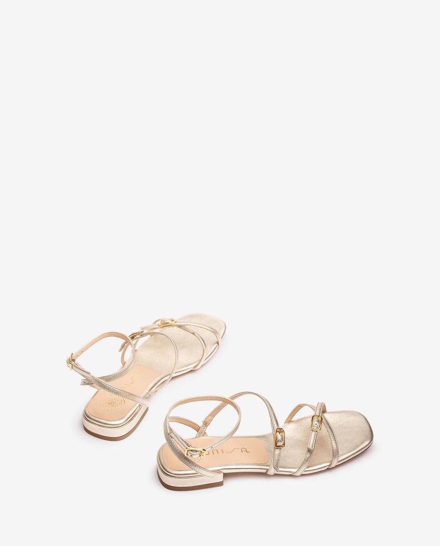 Sandales plates à boucle et brides Unisa pour femme - Doré