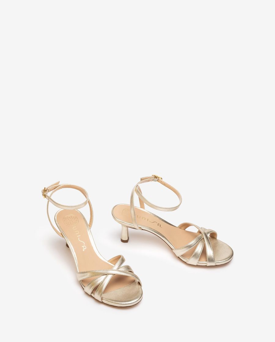 Sandales à talon moyen Unisa pour femme - Doré