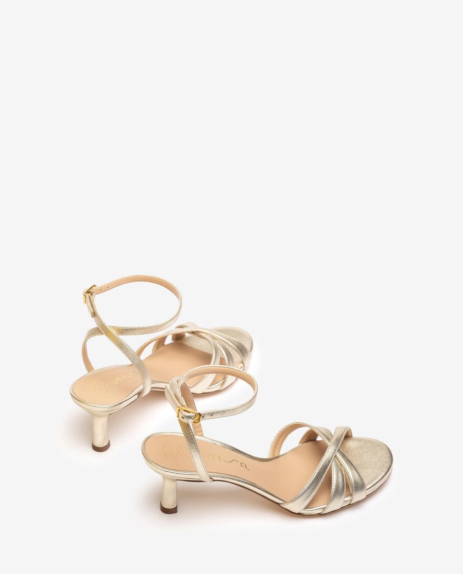 Sandales à talon moyen Unisa pour femme - Doré