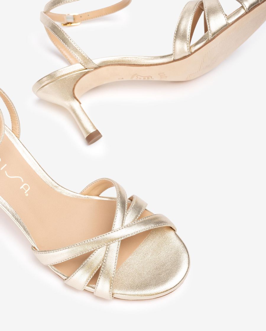 Sandales à talon moyen Unisa pour femme - Doré