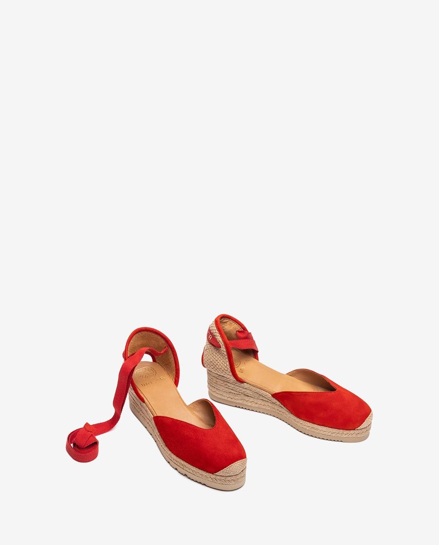 Espadrilles basses à lacets Unisa Femme - Rouge