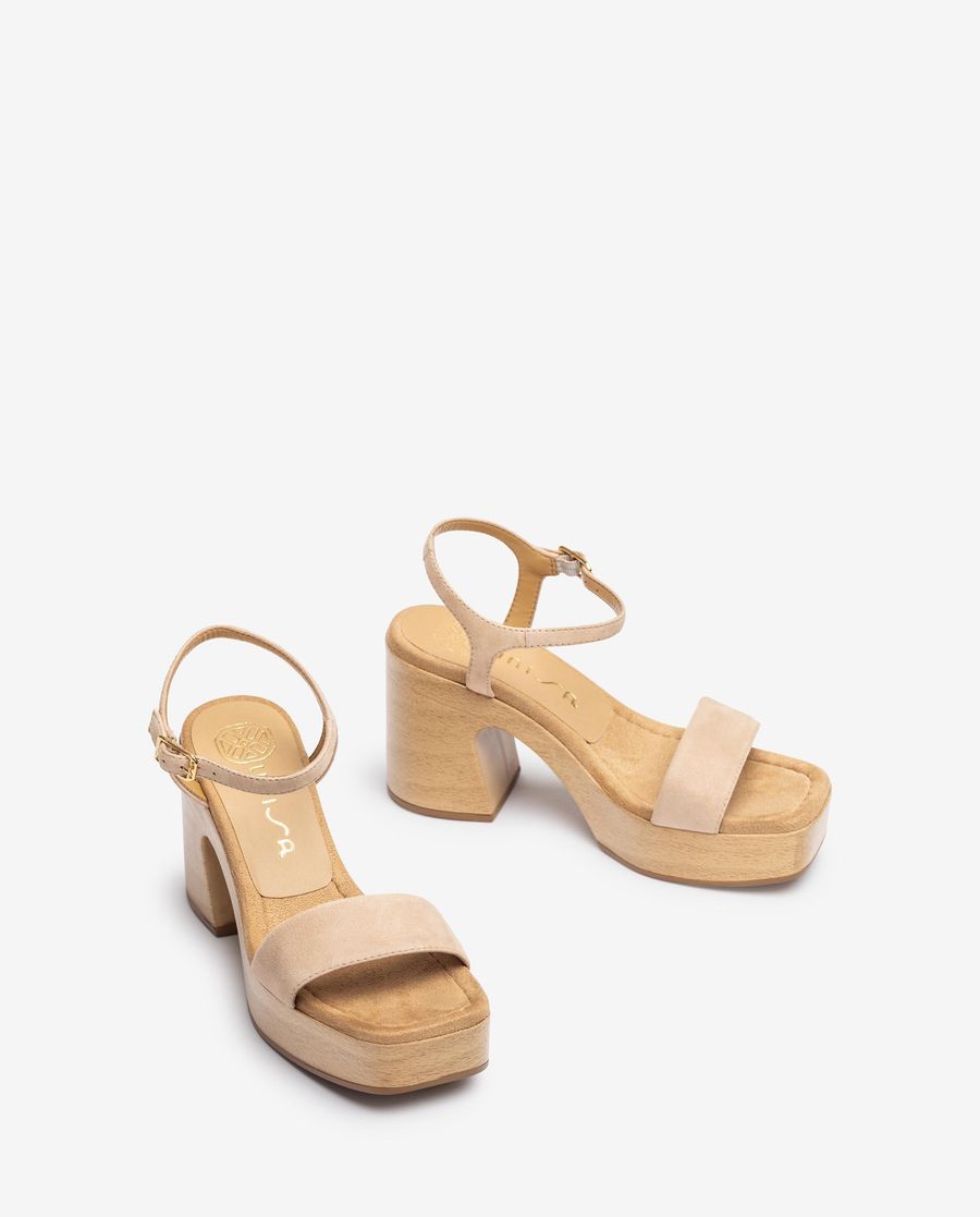 Sandales en daim Unisa pour femme - Beige