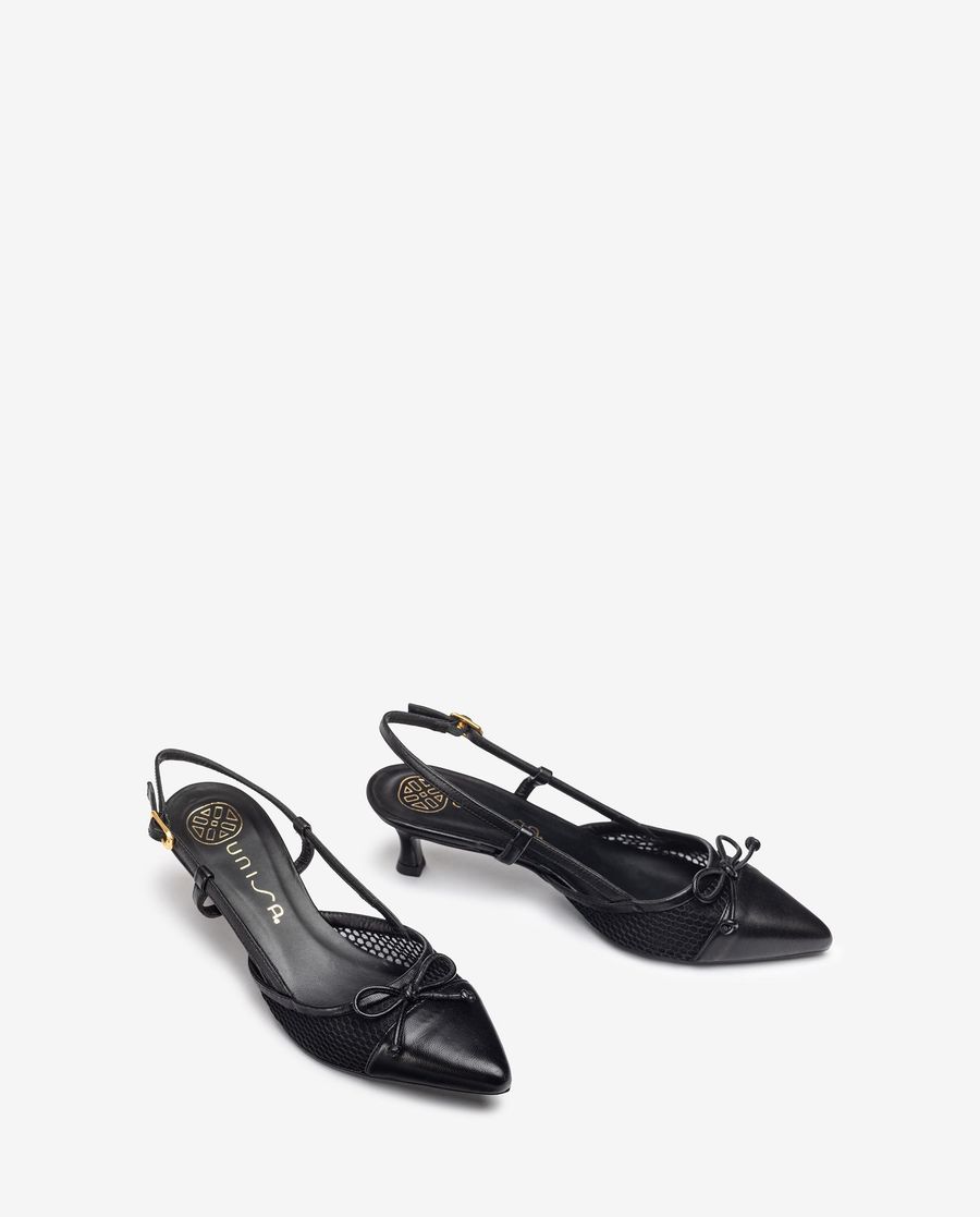 Espadrilles Unisa Femme en maille avec bride arrière - Noir