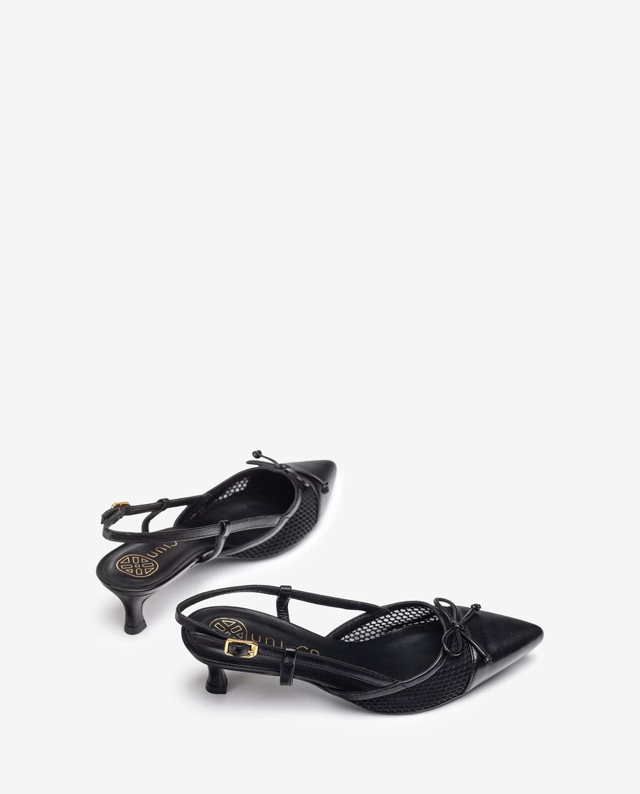 Espadrilles Unisa Femme en maille avec bride arrière - Noir