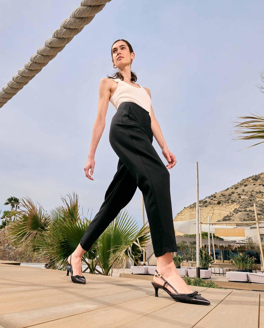 Espadrilles Unisa Femme en maille avec bride arrière - Noir
