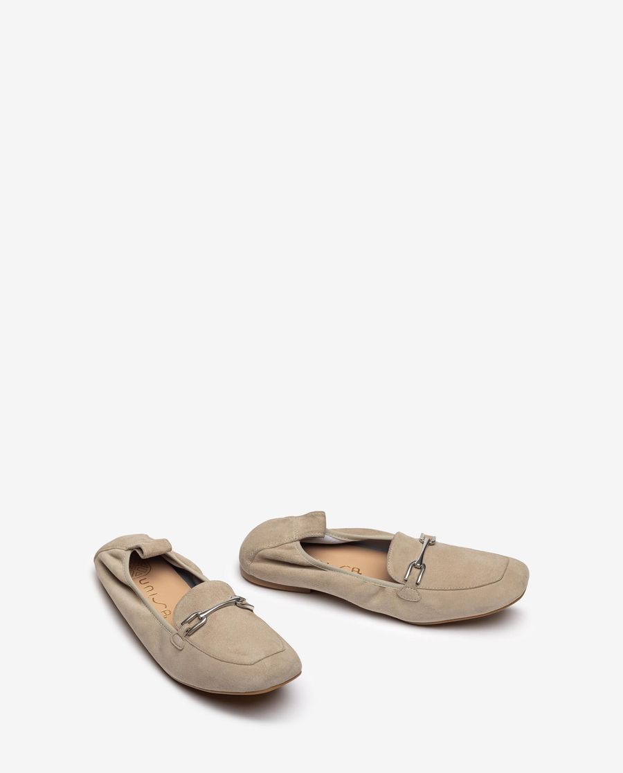 Mocassins plats non doublés Unisa pour femme - Beige
