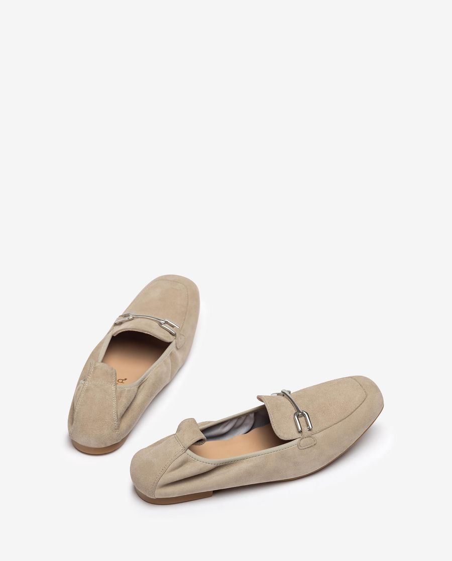 Mocassins plats non doublés Unisa pour femme - Beige