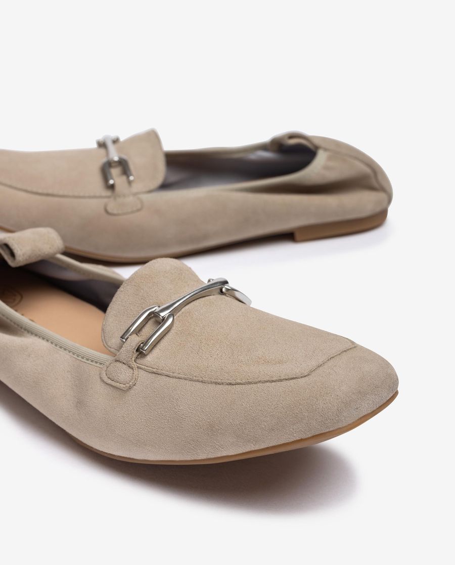 Mocassins plats non doublés Unisa pour femme - Beige