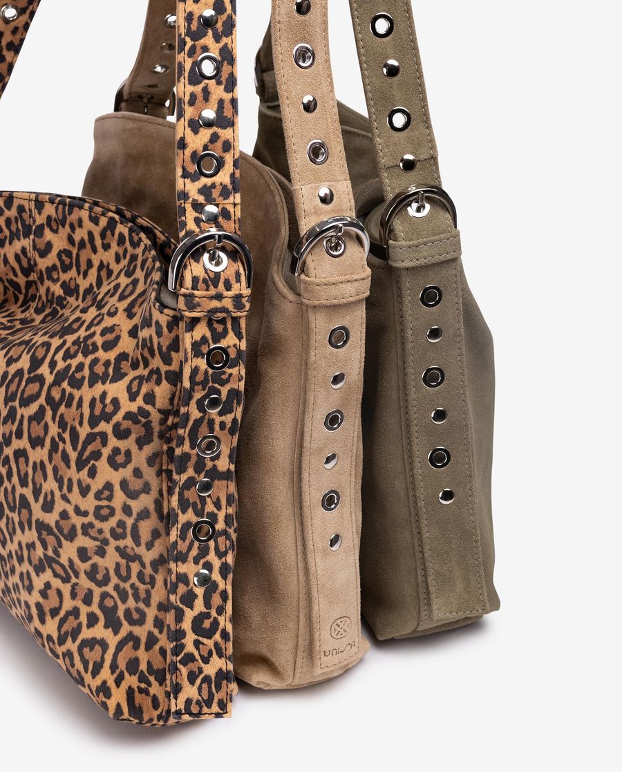 Sac cabas clouté Unisa Femme - Marron