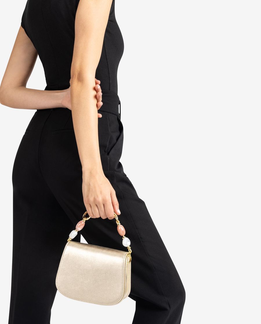 Sac à Main Femme avec Chaîne et Ornements Unisa - Doré