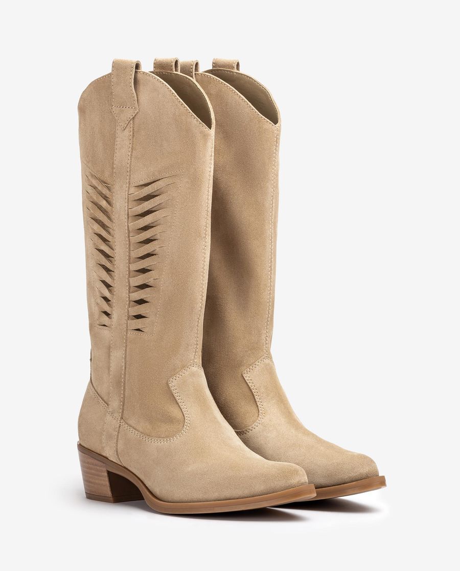 Botte de cowboy Unisa Femme avec tige - Beige