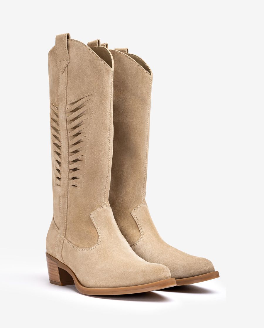 Botte de cowboy Unisa Femme avec tige - Beige