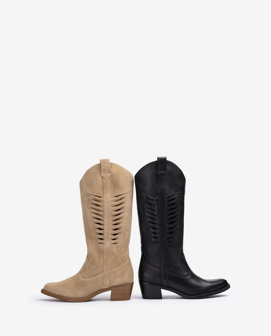 Botte de cowboy Unisa Femme avec tige - Beige