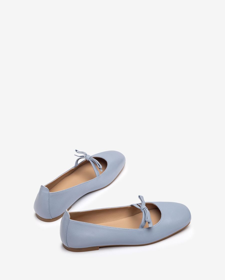 Ballerines Unisa à bout carré avec nœud - Bleu
