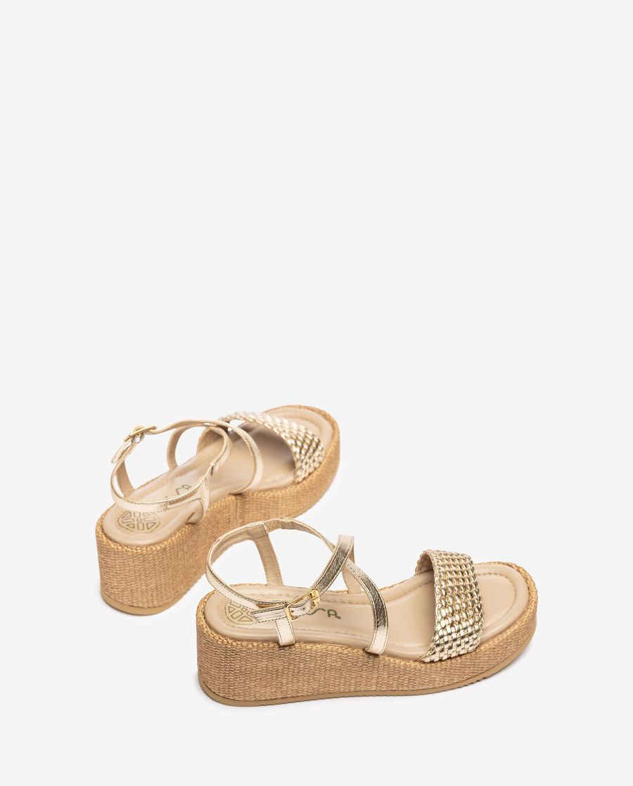 Sandales Unisa métallisées pour femme - Doré