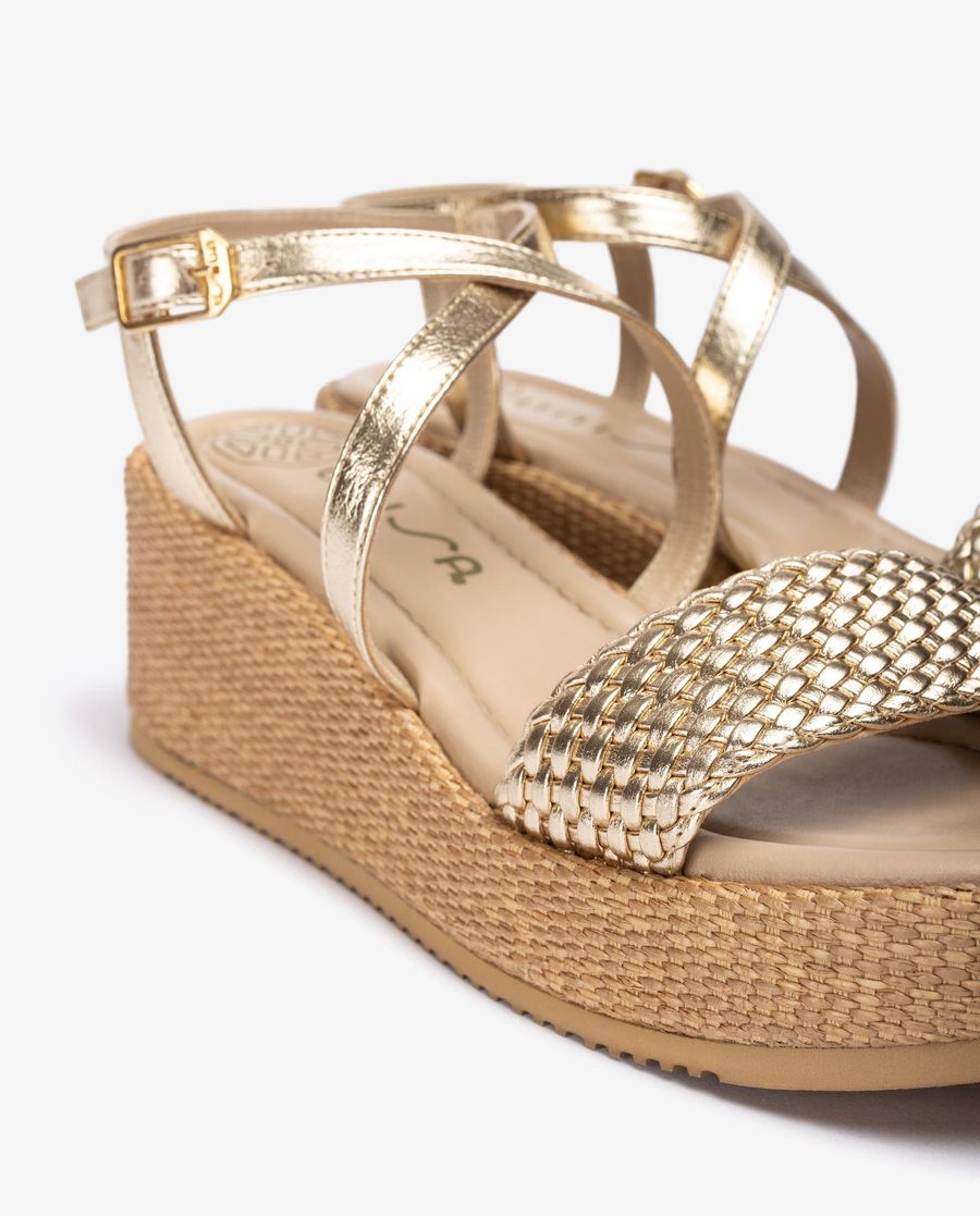 Sandales Unisa métallisées pour femme - Doré