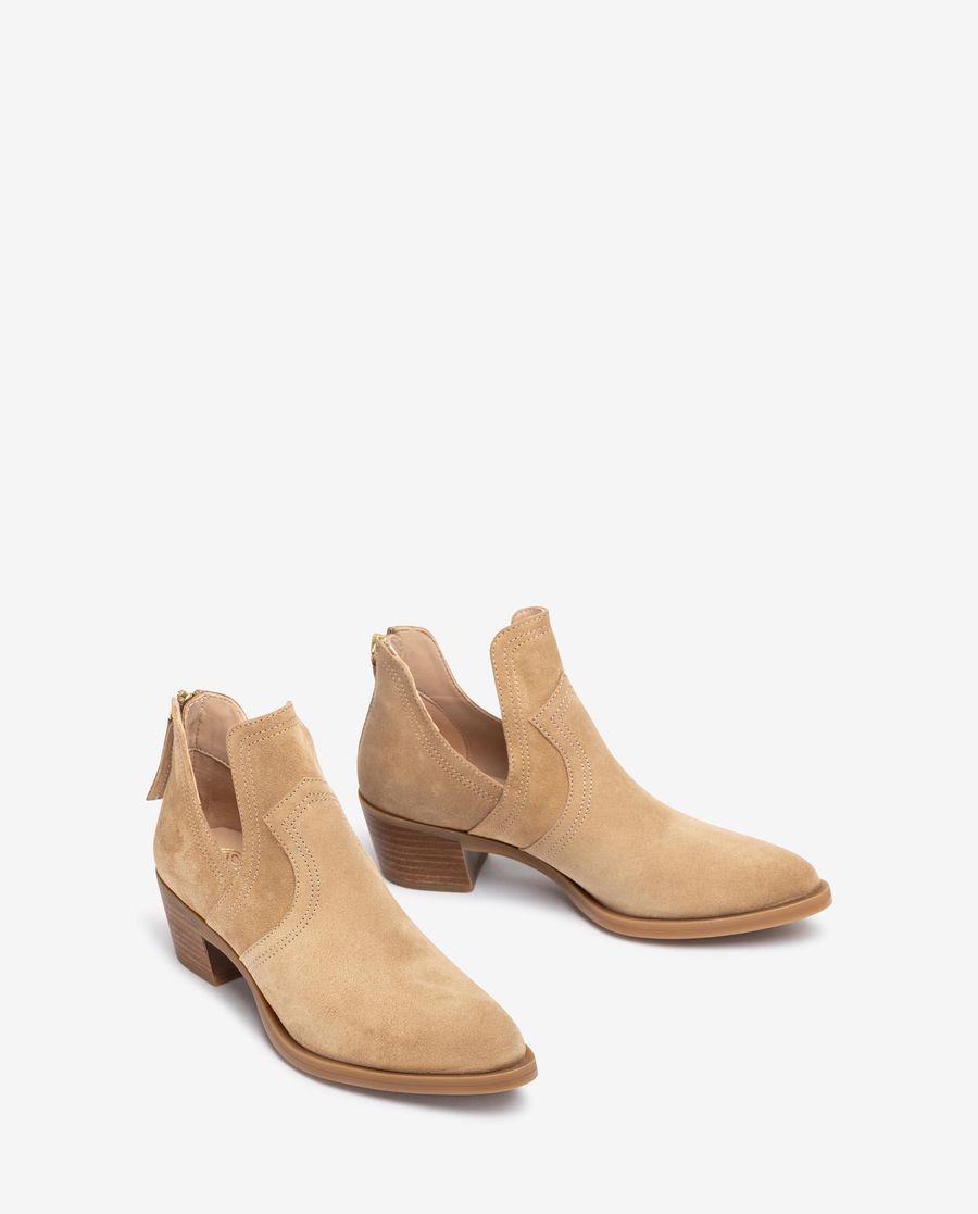 Unisa Bottines cowboy découpées pour femme - Beige