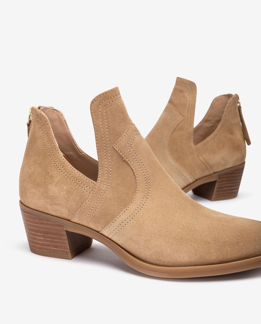 Unisa Bottines cowboy découpées pour femme - Beige