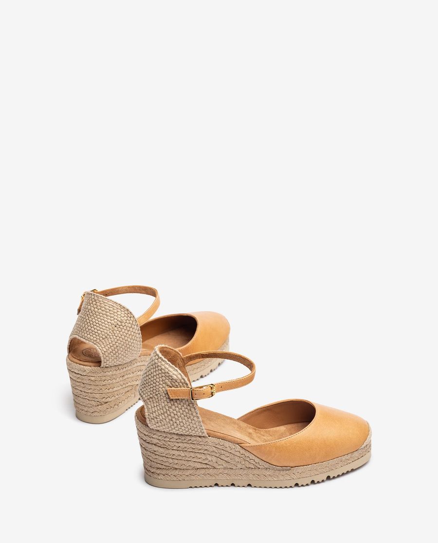Espadrilles Unisa Femme - Tige en cuir - Marron