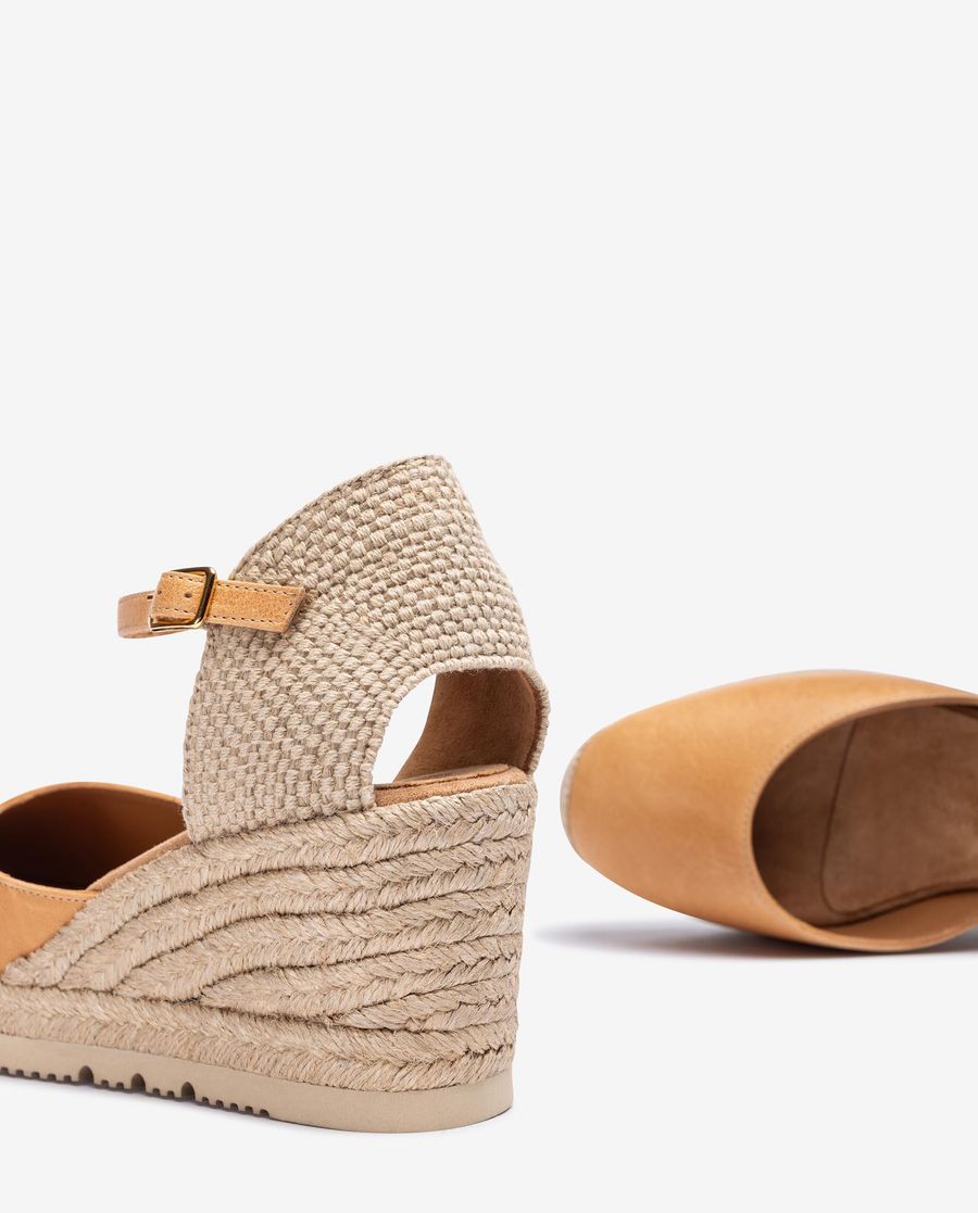 Espadrilles Unisa Femme - Tige en cuir - Marron