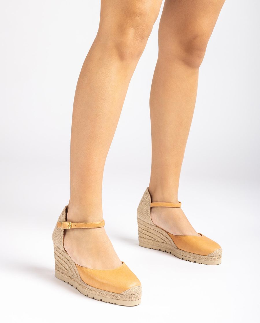 Espadrilles Unisa Femme - Tige en cuir - Marron