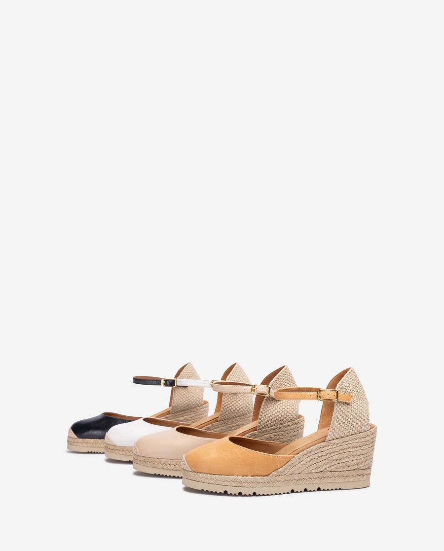 Espadrilles Unisa Femme - Tige en cuir - Marron