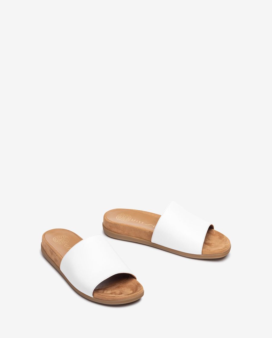 Sandales plates Unisa Femme en cuir - Blanc