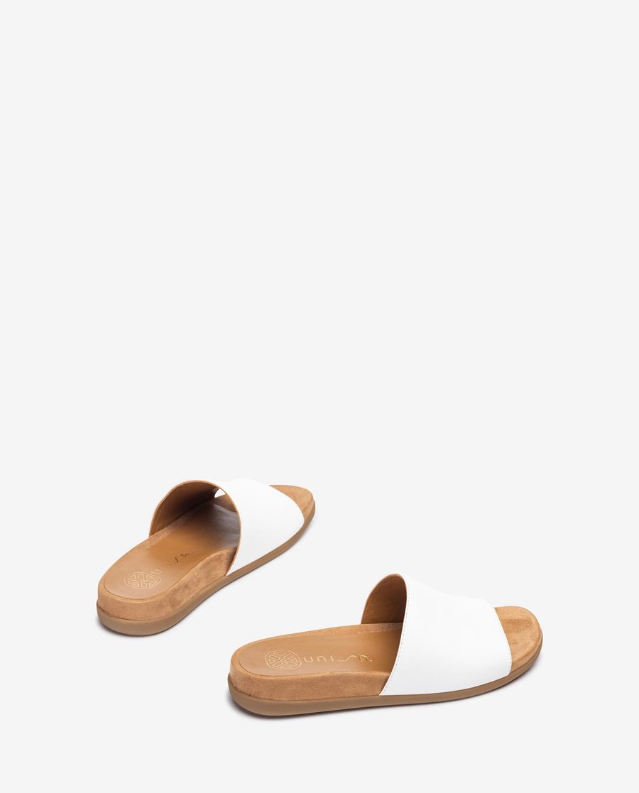 Sandales plates Unisa Femme en cuir - Blanc