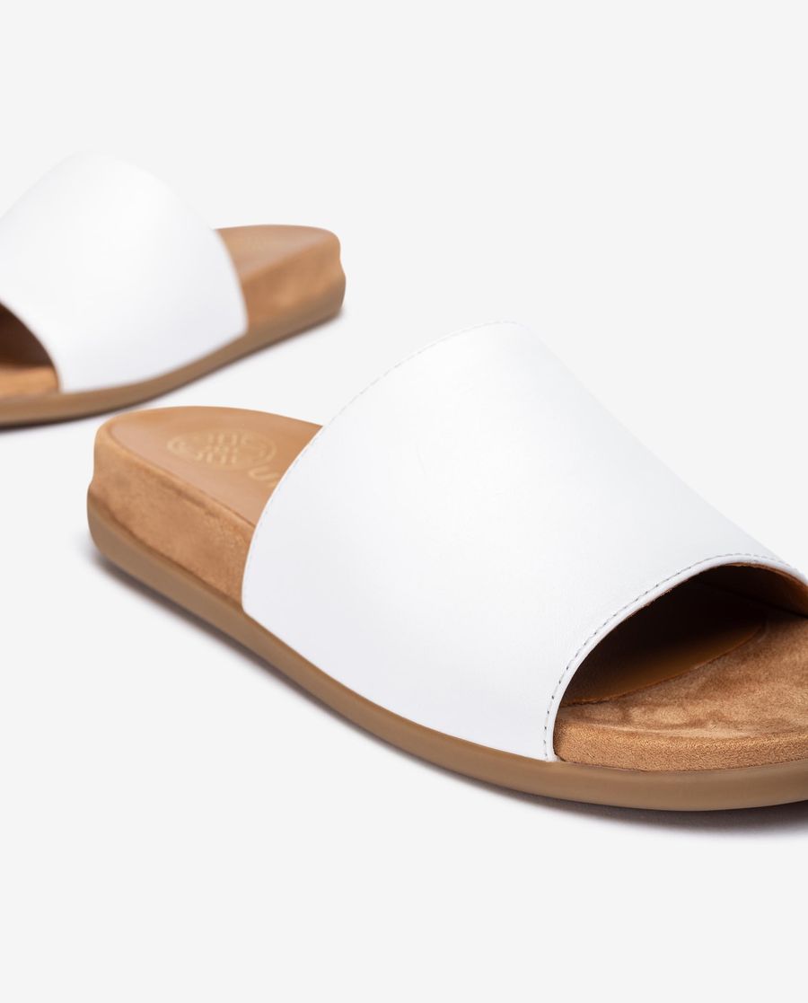Sandales plates Unisa Femme en cuir - Blanc