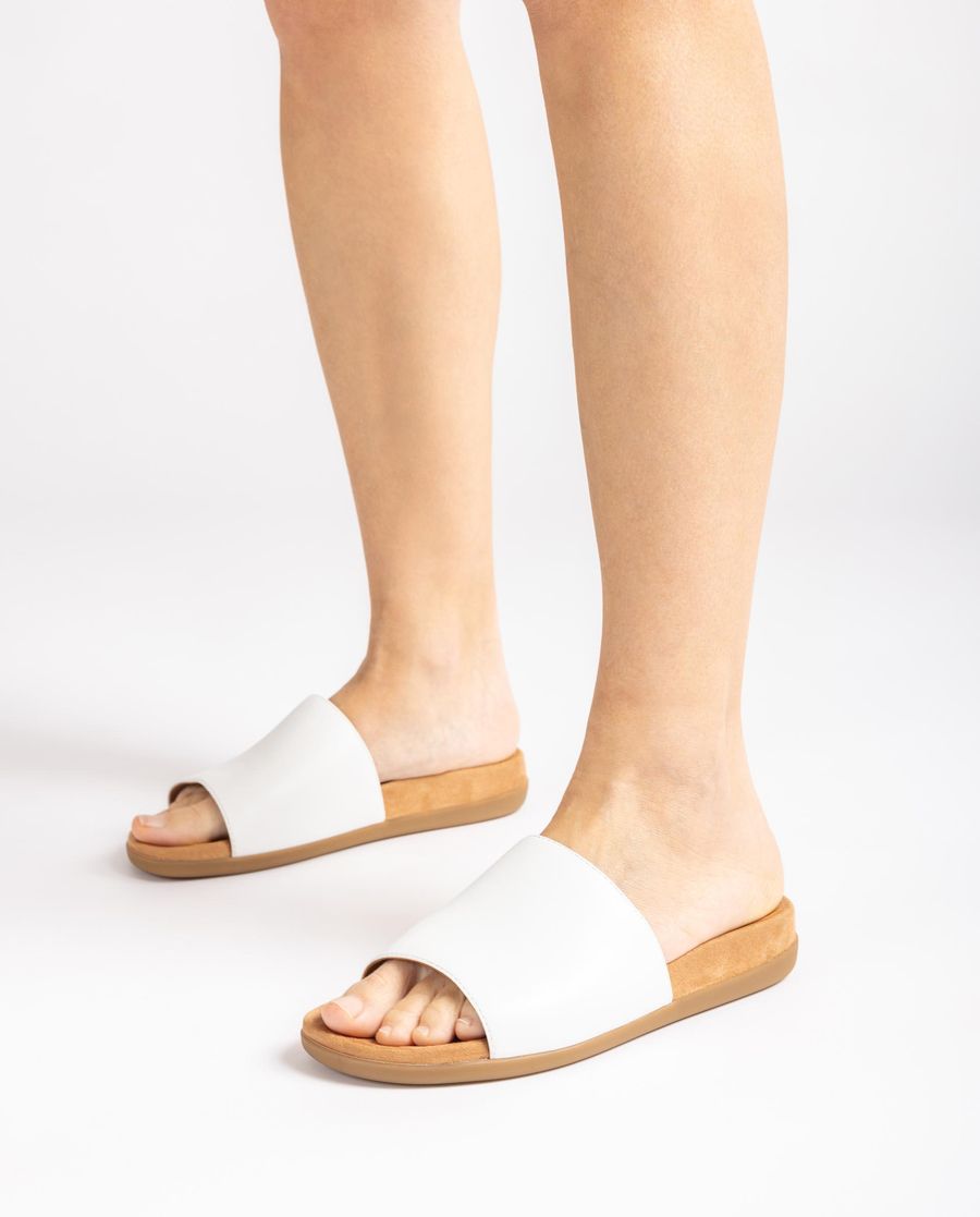 Sandales plates Unisa Femme en cuir - Blanc