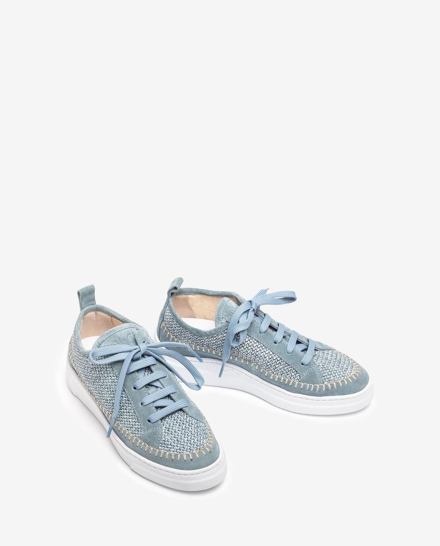 Baskets Unisa en daim et raphia pour femme - Bleu