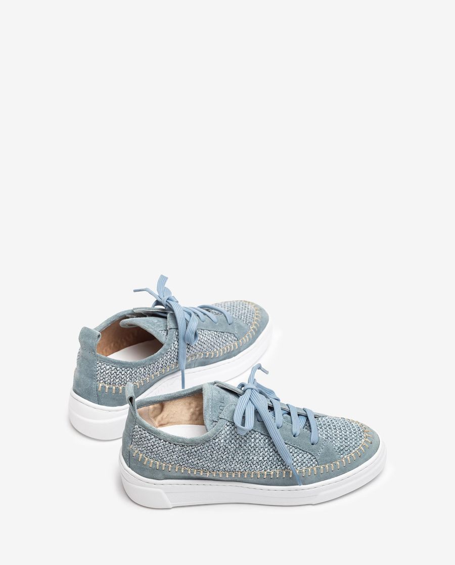Baskets Unisa en daim et raphia pour femme - Bleu