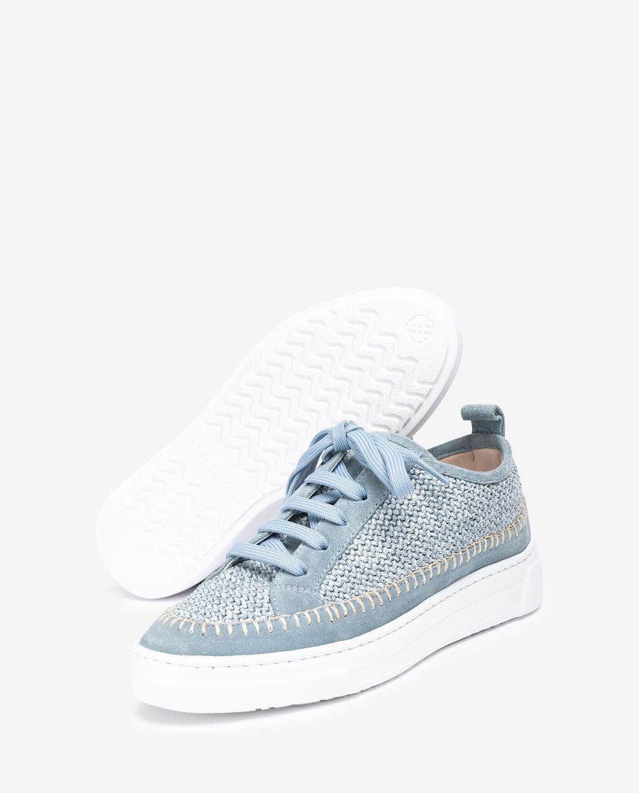 Baskets Unisa en daim et raphia pour femme - Bleu