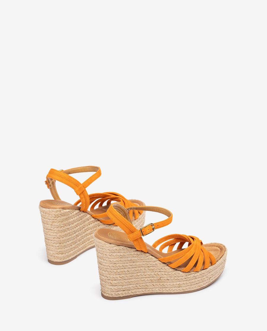 Sandales compensées multi-brides Unisa pour femme - Orange