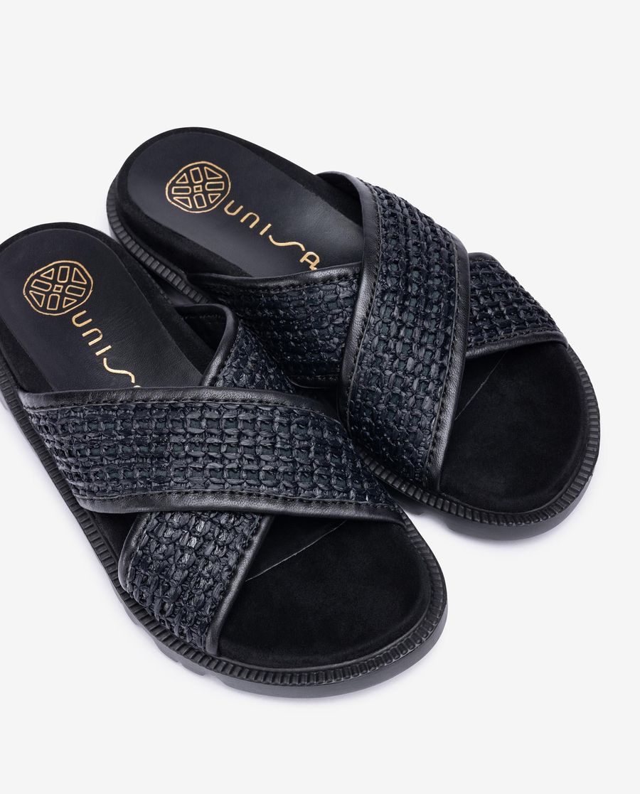 Sandales à semelle crantée Unisa pour femme - Noir