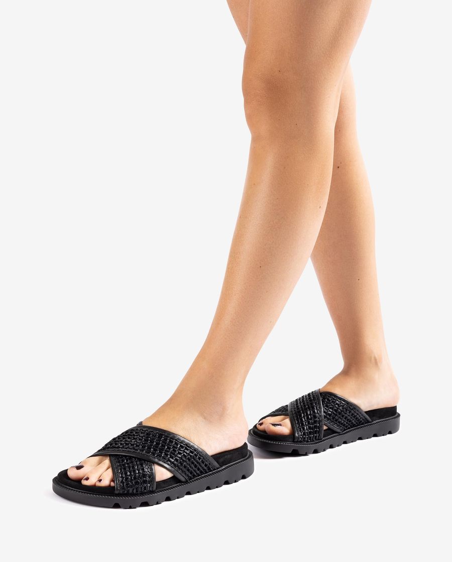 Sandales à semelle crantée Unisa pour femme - Noir