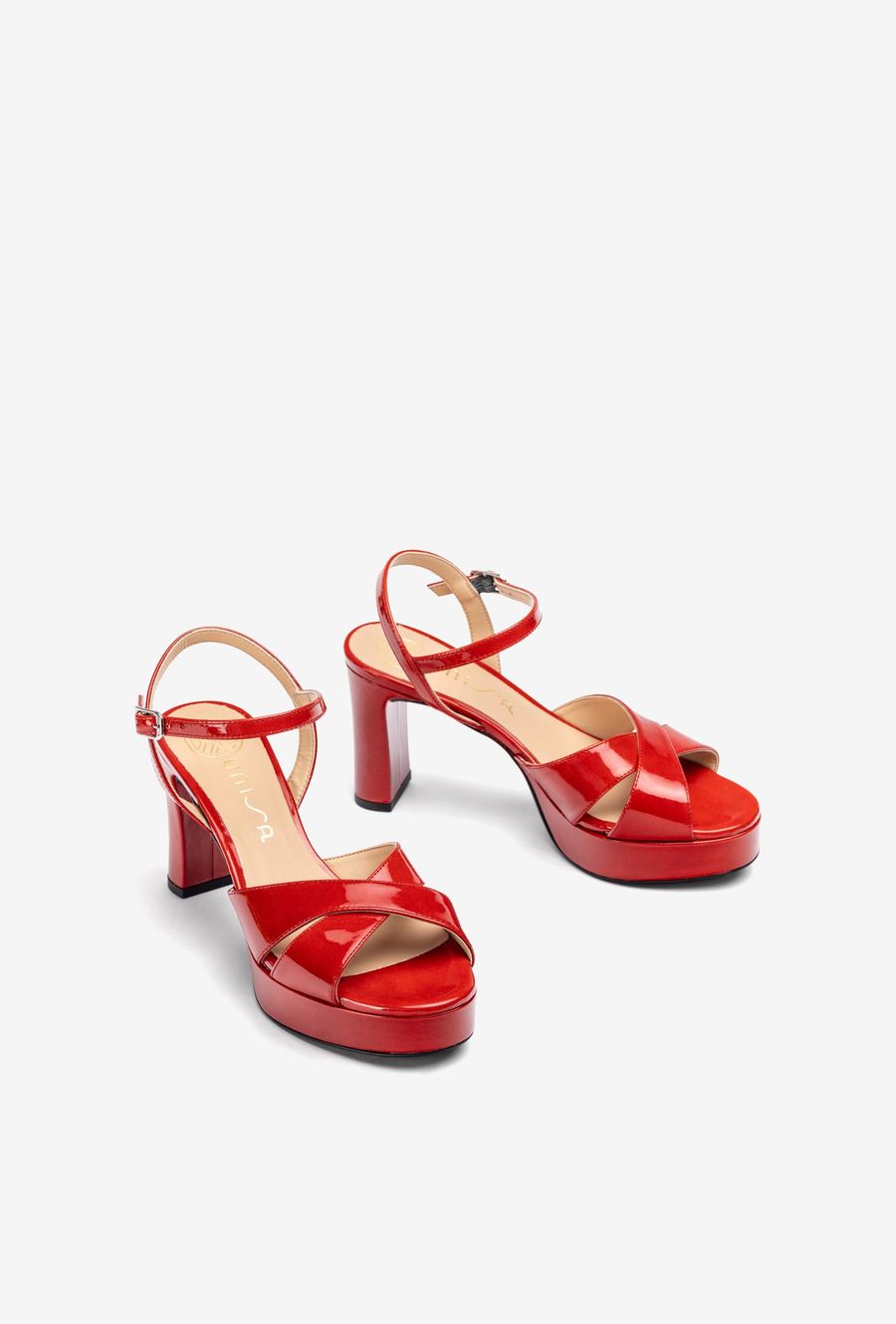 Sandales à plateforme et talon haut Unisa pour femme - Rouge