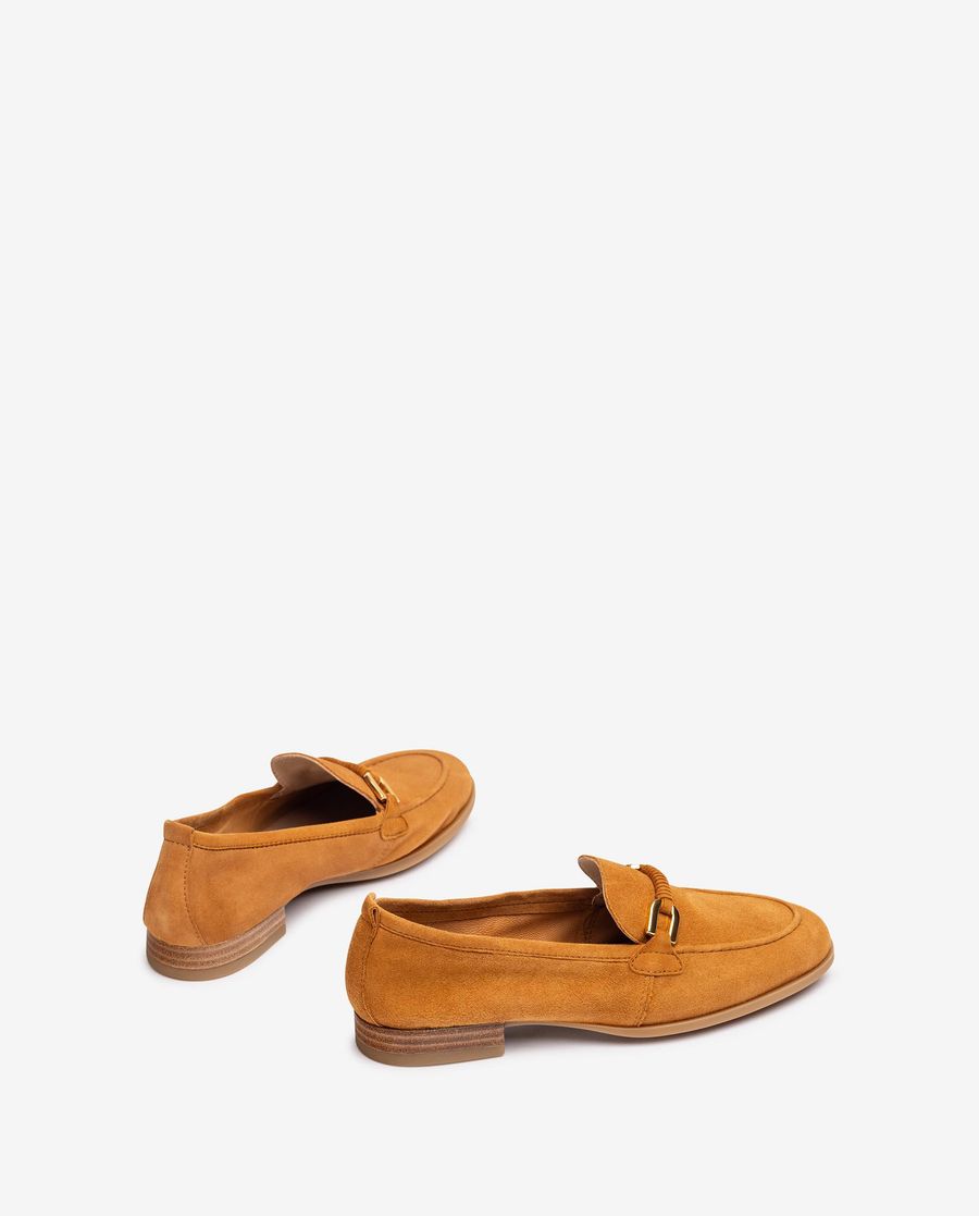 Mocassins Unisa femme avec ornement en cuir assorti - Marron