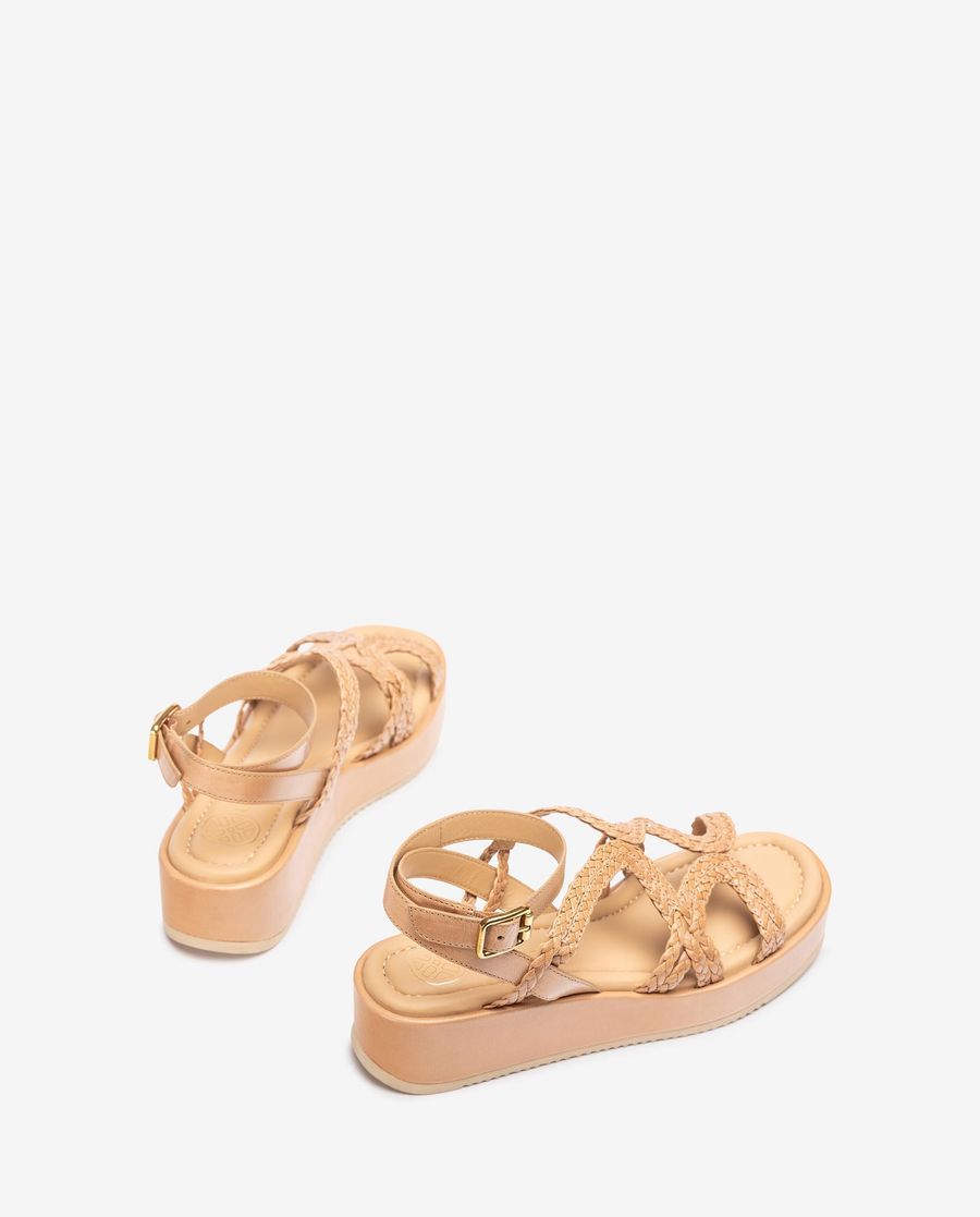 Sandales à fines brides tressées Unisa pour femme - Beige