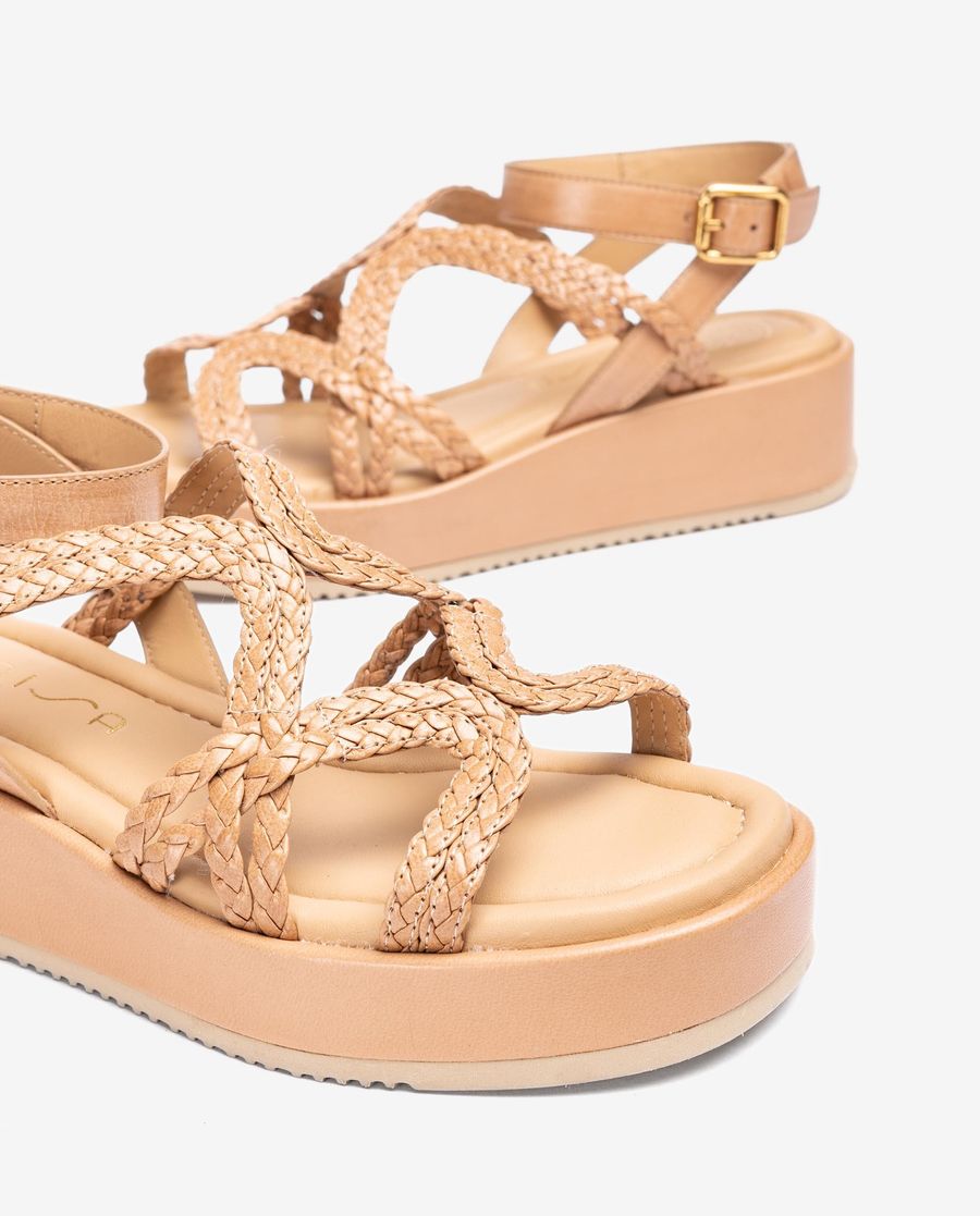 Sandales à fines brides tressées Unisa pour femme - Beige