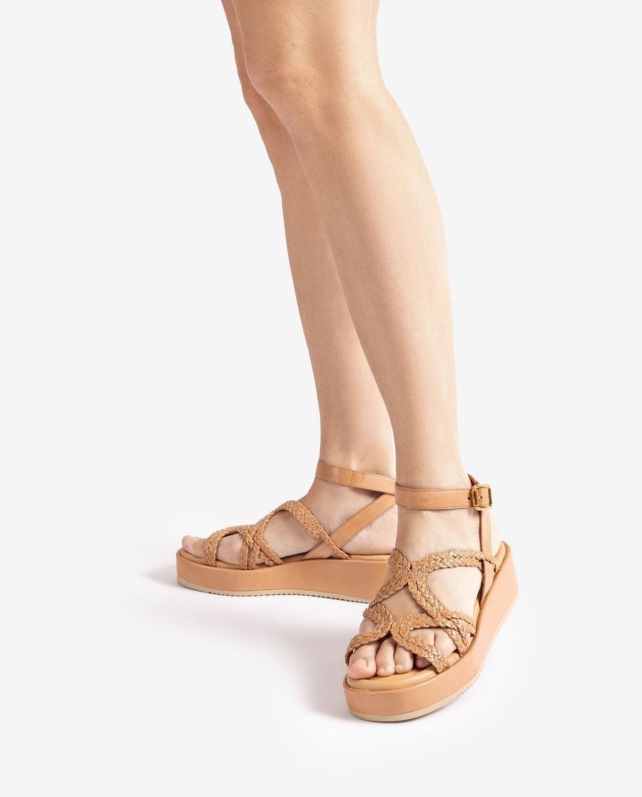 Sandales à fines brides tressées Unisa pour femme - Beige