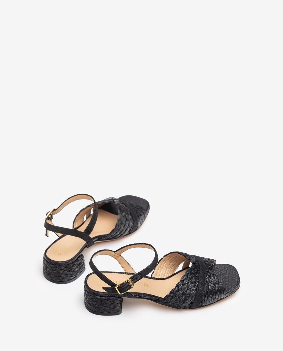 Sandales en raphia Unisa pour femme - Noir
