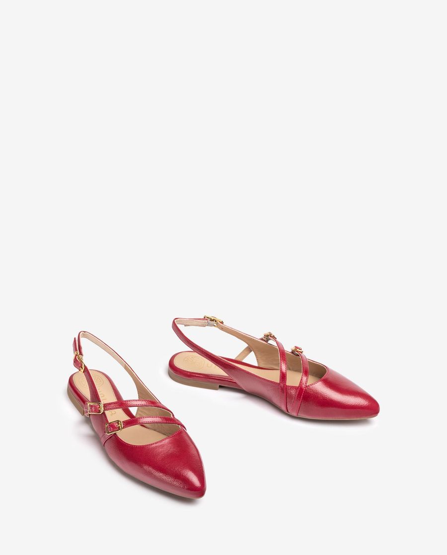 Ballerines à bride arrière et boucles Unisa pour femme - Rouge