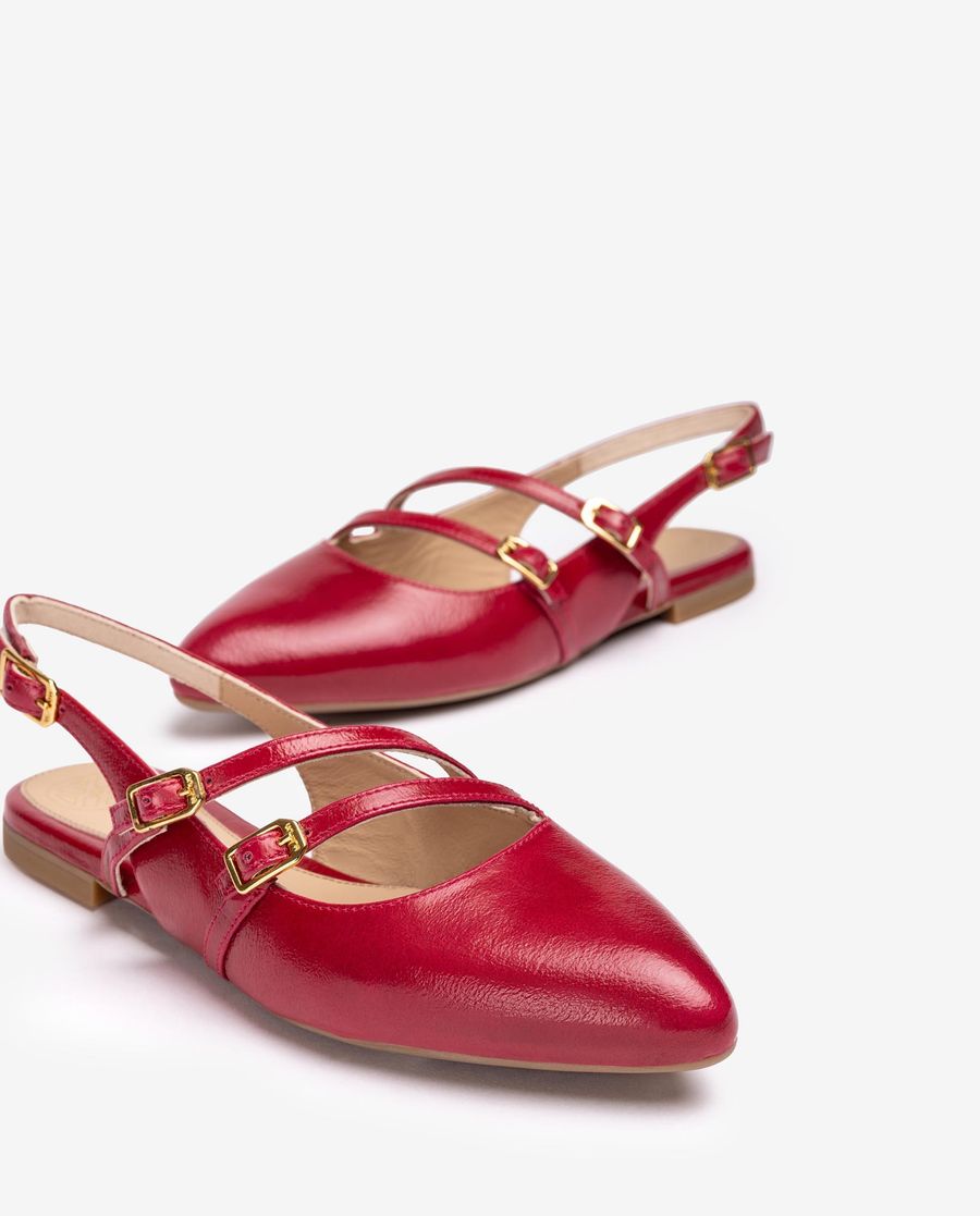Ballerines à bride arrière et boucles Unisa pour femme - Rouge